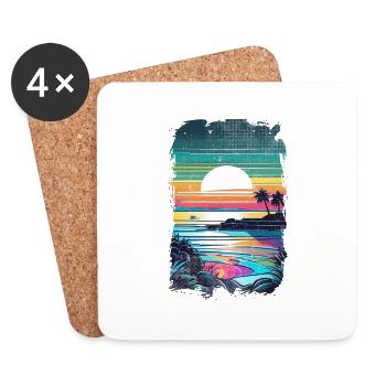 Beach Holidays Sun Sea - Coasters (set of 4) - white - Front