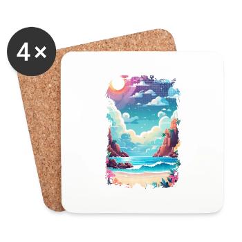 Beach Holidays Sun Sea - Coasters (set of 4) - white - Front
