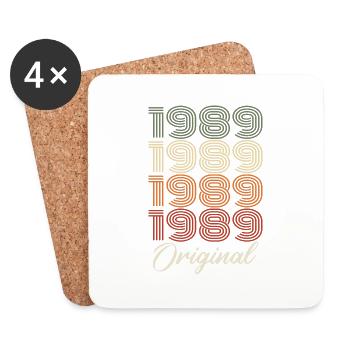 1989 Cadeau D'anniversaire Vintage Original 1989 - Dessous de verre (lot de 4) - blanc - Devant