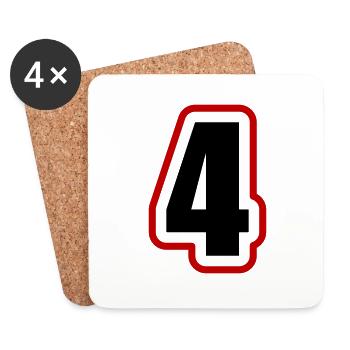 4 Nombre Collège - Dessous de verre (lot de 4) - blanc - Devant