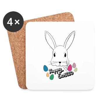 Frohe Ostern - Untersetzer (4er-Set) - Weiß - Vorne