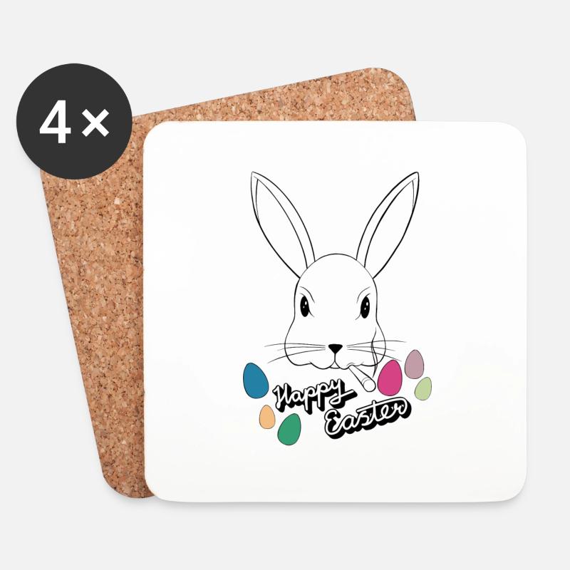 Frohe Ostern - Untersetzer (4er-Set) - Weiß