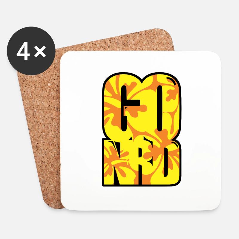 GO NRD (Gelb) - Untersetzer (4er-Set) - Weiß