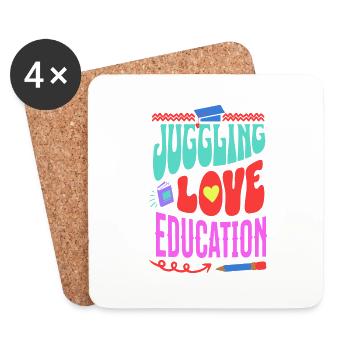 Mom Dad Teacher Homeschool Student Love Education - Untersetzer (4er-Set) - Weiß - Vorne