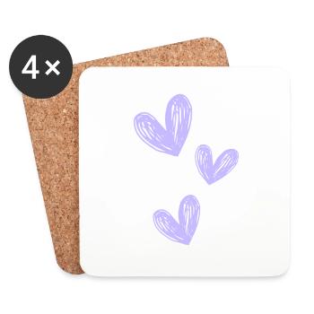 Love purple - Untersetzer (4er-Set) - Weiß - Vorne