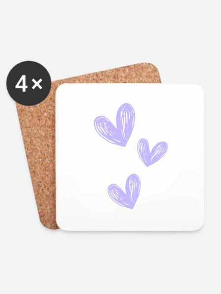 Love purple - Untersetzer (4er-Set) - Weiß
