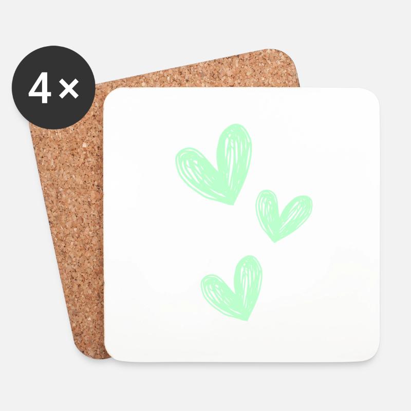 Love green - Untersetzer (4er-Set) - Weiß
