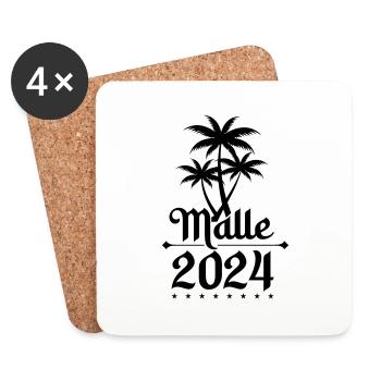 Malle 2024 Palmiers - Dessous de verre (lot de 4) - blanc - Devant