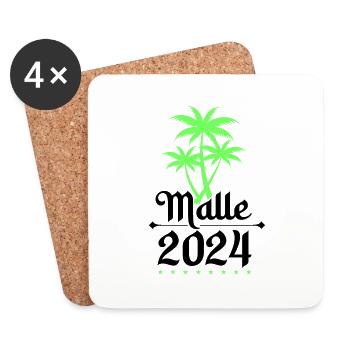 Malle 2024 Palmiers - Dessous de verre (lot de 4) - blanc - Devant