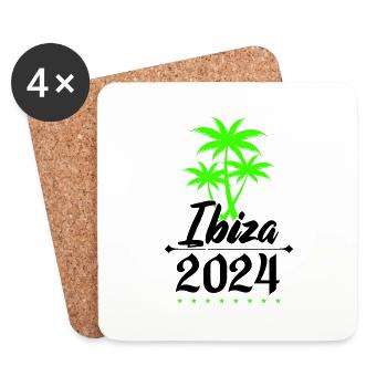 ibiza 2024 palmen - Untersetzer (4er-Set) - Weiß - Vorne