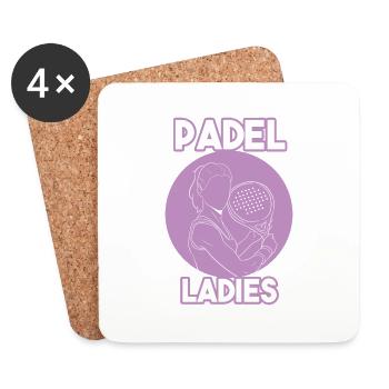 Padel Paddel Schläger Tennis Sport I Geschenk - Untersetzer (4er-Set) - Weiß - Vorne