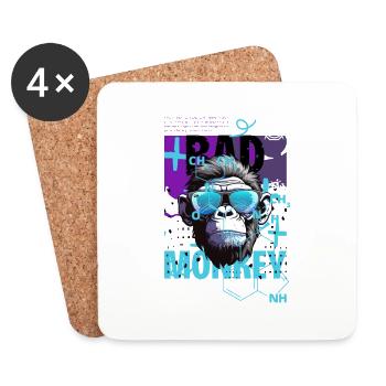 spiritual monkey t-shirt - Coasters (set of 4) - white - Front