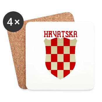 Croatie hrvatska croatie hrv travel zagreb split - Dessous de verre (lot de 4) - blanc - Devant