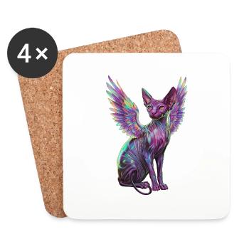Sphynx Cat for Cat Lovers - Coasters (set of 4) - white - Front