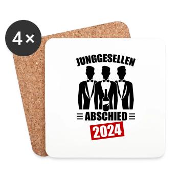 Junggesellenabschied Jga 2024 - Untersetzer (4er-Set) - Weiß - Vorne