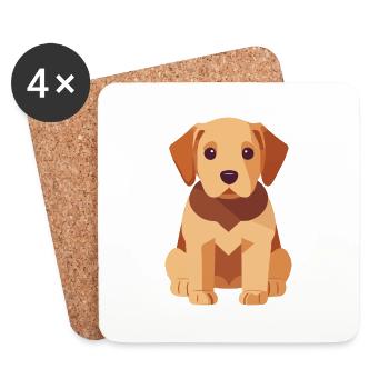 Labrador Welpe Süß Hund - Untersetzer (4er-Set) - Weiß - Vorne