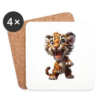 Tiger Baby #lovely toons - Dessous de verre (lot de 4) - blanc - Devant