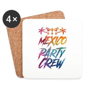 Mexico Party Crew Colorful - Coasters (set of 4) - white - Front
