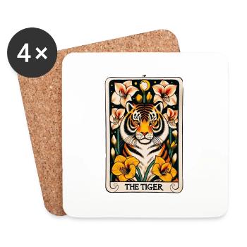 The Tiger Tarot Card - Coasters (set of 4) - white - Front