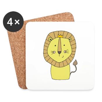 Lion - Dessous de verre (lot de 4) - blanc - Devant