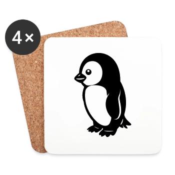 Pingouin - Dessous de verre (lot de 4) - blanc - Devant