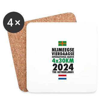 Nimègue Walking Event 2024 4 x 30 km - Dessous de verre (lot de 4) - blanc - Devant