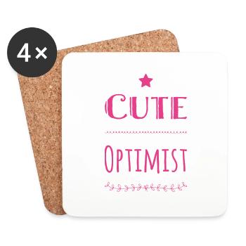 Cute Optimist - Coasters (set of 4) - white - Front