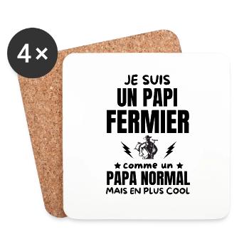 PAPI FERMIER - Dessous de verre (lot de 4) - blanc - Devant