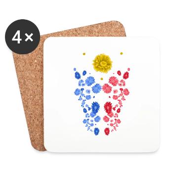 Philippinen Filipino Flagge Stolz I Geschenk - Untersetzer (4er-Set) - Weiß - Vorne