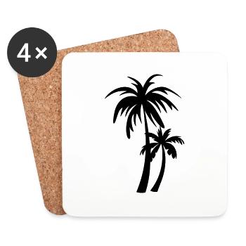 palm tree - Coasters (set of 4) - white - Front