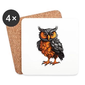 Owl Animal - Coasters (set of 4) - white - Front