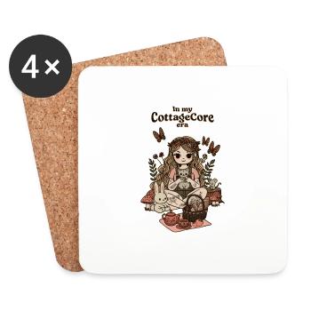 CottageCore-Ära - Untersetzer (4er-Set) - Weiß - Vorne