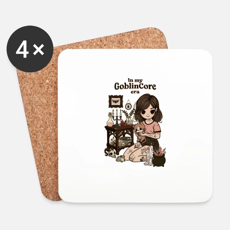 GoblinCore-Ära - Untersetzer (4er-Set) - Weiß