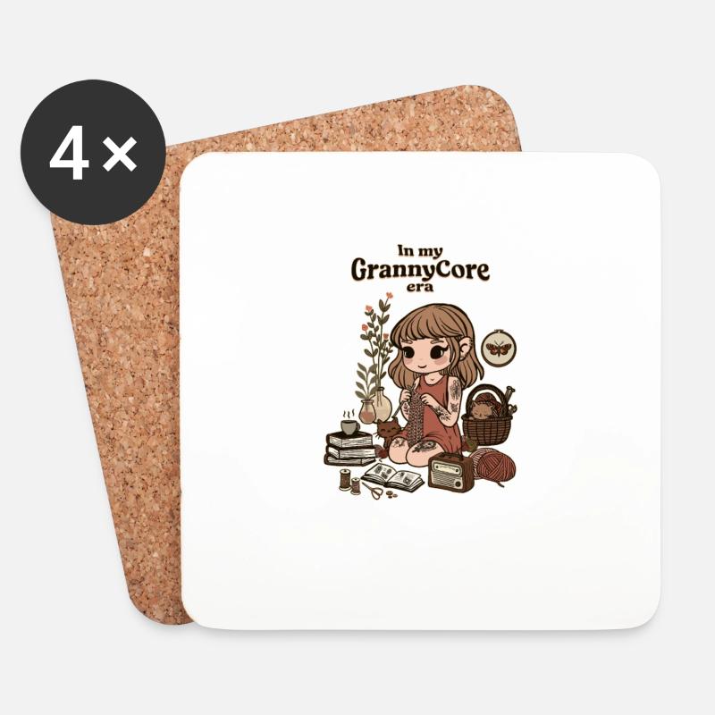 GrannyCore-Ära - Untersetzer (4er-Set) - Weiß