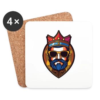 King Crown Cool Head Party - Coasters (set of 4) - white - Front