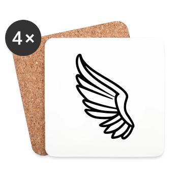 Ailes d'ange - Dessous de verre (lot de 4) - blanc - Devant