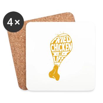 Fried Chicken Is Life Fast Food Fry - Untersetzer (4er-Set) - Weiß - Vorne