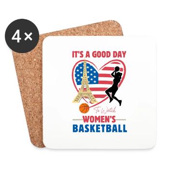Women s basketball - Dessous de verre (lot de 4) - blanc - Devant