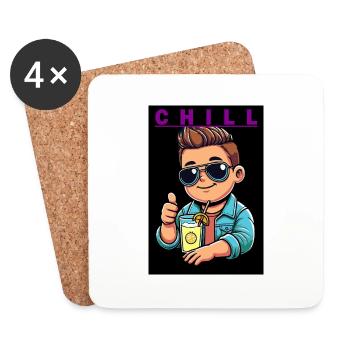 CHILL - Coasters (set of 4) - white - Front