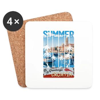 Croatia hrvatska kroatien hrv hr travel Zadar - Coasters (set of 4) - white - Front