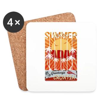 Croatia hrvatska kroatien hrv hr travel Zadar - Coasters (set of 4) - white - Front