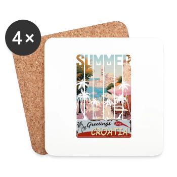 Croatia hrvatska kroatien hrv hr travel Zadar - Coasters (set of 4) - white - Front