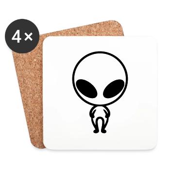 alien - Coasters (set of 4) - white - Front