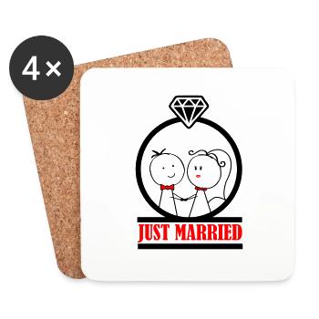 married couple just married 002 - Coasters (set of 4) - white - Front