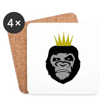 gorilla face krone - Untersetzer (4er-Set) - Weiß - Vorne
