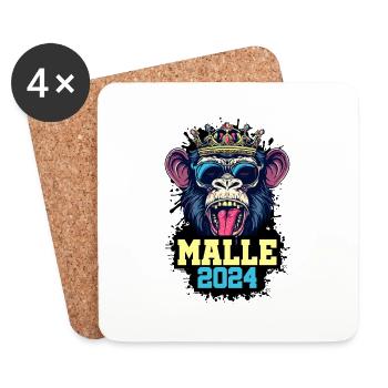 Malle 2024 Monkey - Coasters (set of 4) - white - Front