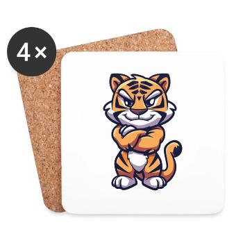 Bande dessinée Tiger - Dessous de verre (lot de 4) - blanc - Devant