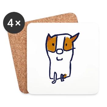 Chien démoniaque le plus en colère - Dessous de verre (lot de 4) - blanc - Devant