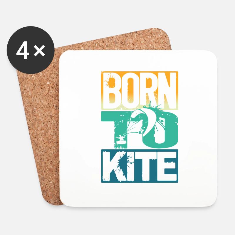 Born to Kite - Untersetzer (4er-Set) - Weiß