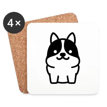 Hund - Untersetzer (4er-Set) - Weiß - Vorne